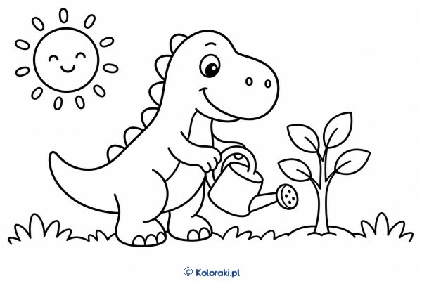 Tyranozaur podlewa drzewko
