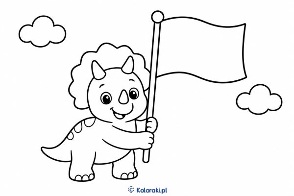 Triceratops z chorągiewką