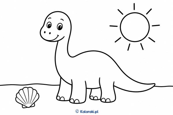 Brontozaur na plaży
