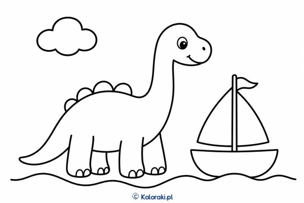 Brontozaur z żaglówką
