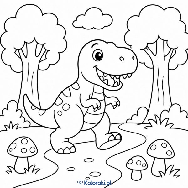 Tyranozaur na leśnym spacerze