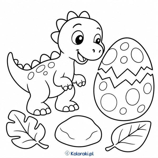 Dinozaur odkrywa wielkie jajko