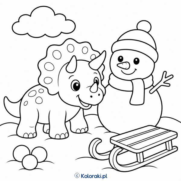 Triceratops w zimowej krainie