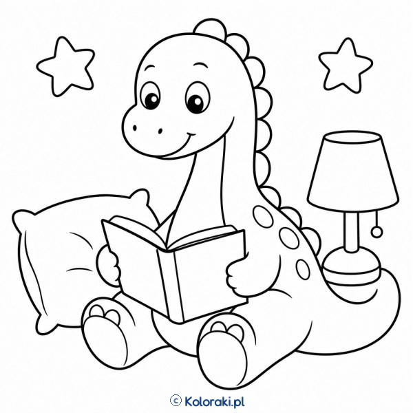 Brontozaur czyta książkę