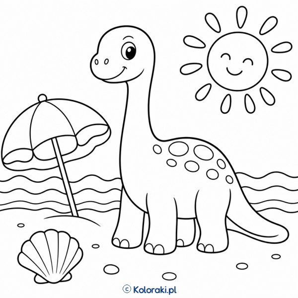 Brontozaur na plaży