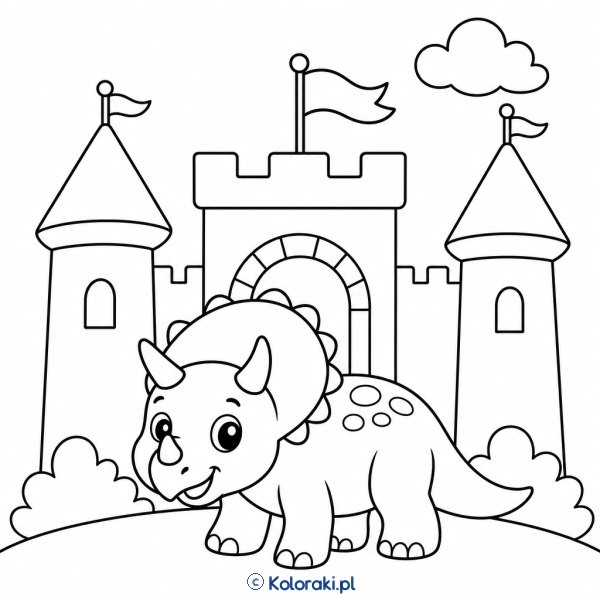 Triceratops przy zamku