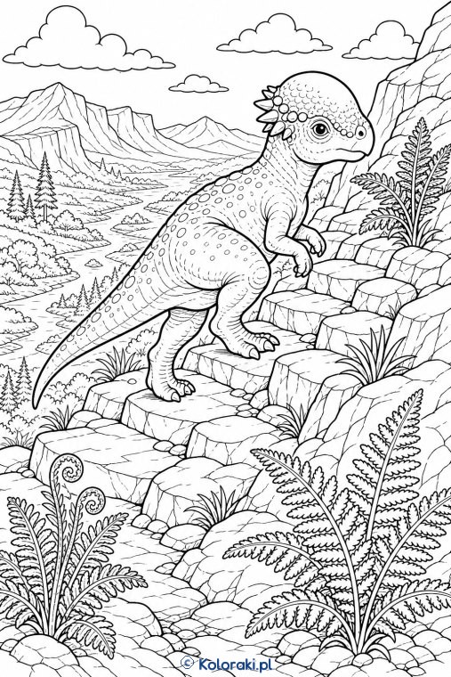 Pachycefalozaur na kamiennym szlaku
