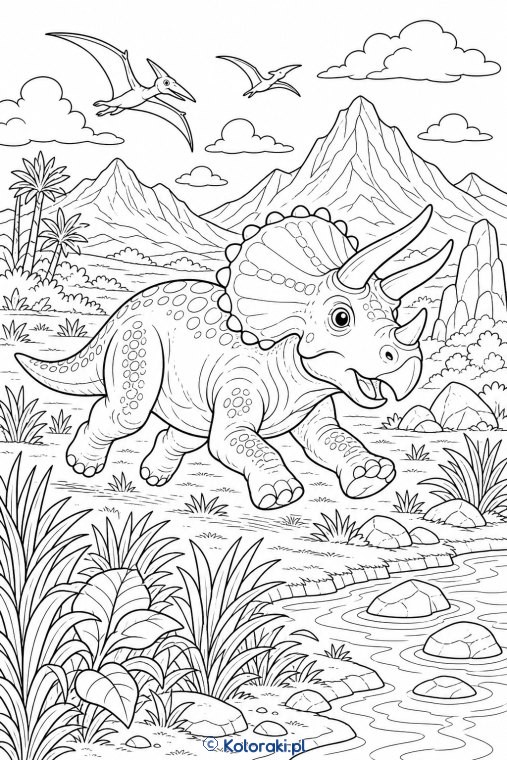 Triceratops na równinie