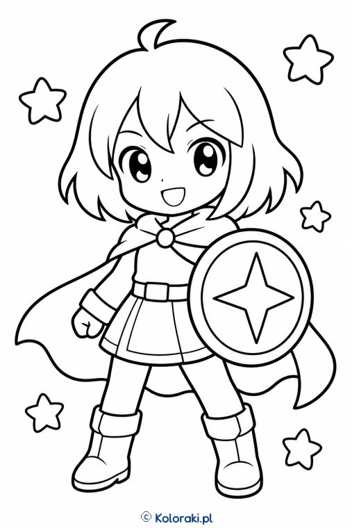 Chibi wojowniczka z tarczą