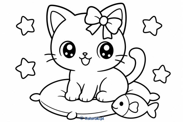 Kot w stylu kawaii