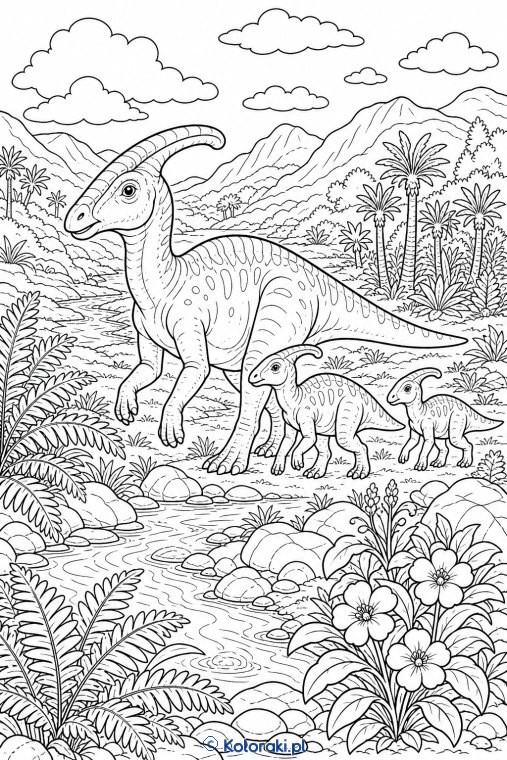 Parasaurolof z młodym