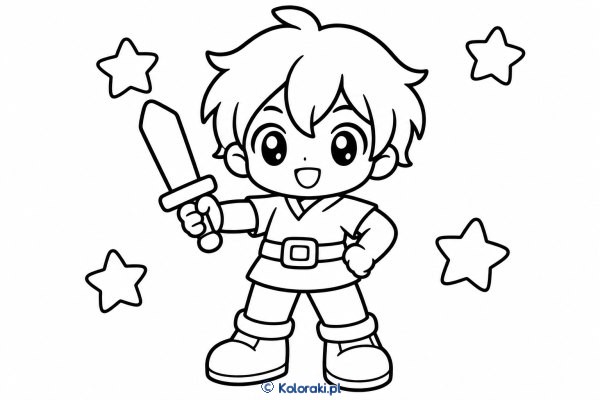 Chibi wojownik z miękką fryzurą