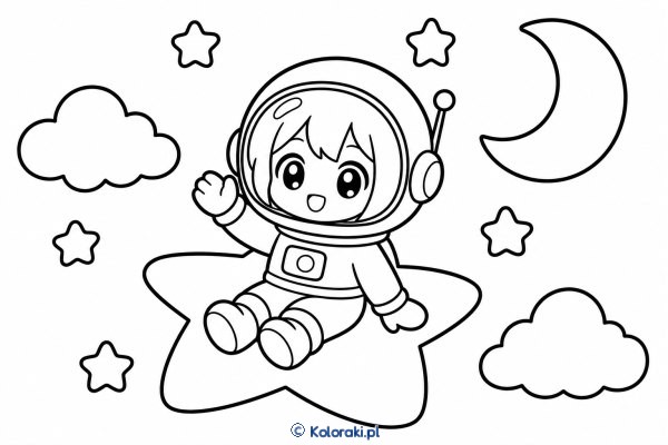 Chibi astronautka na gwiazdce