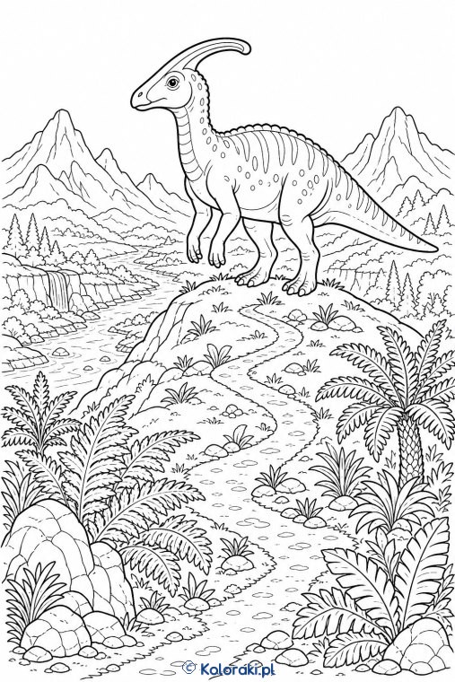 Parasaurolof na wzgórzu