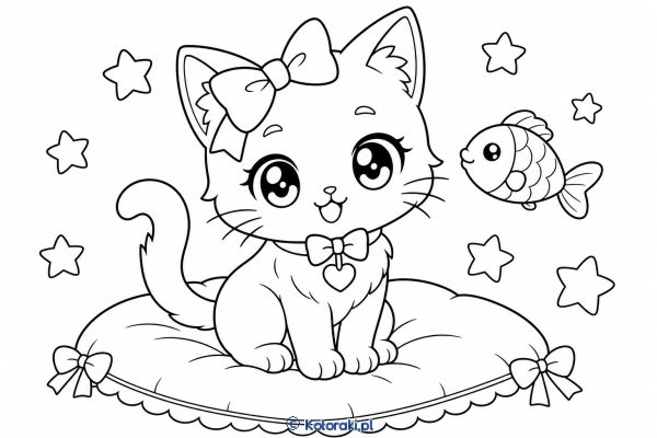 Kot w stylu kawaii