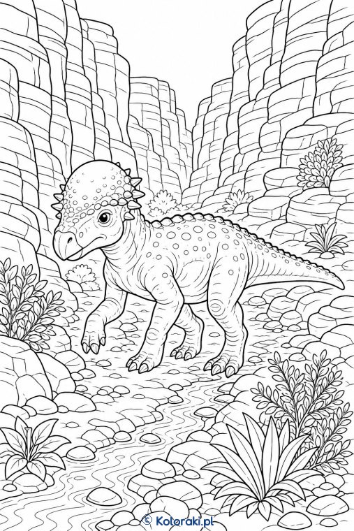 Pachycefalozaur w kanionie