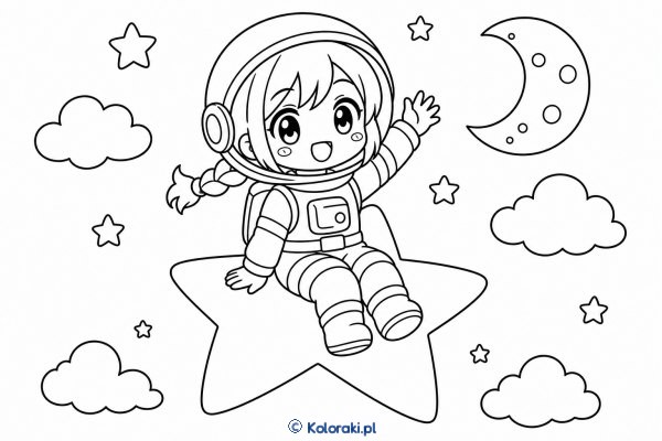 Chibi astronautka na gwiazdce