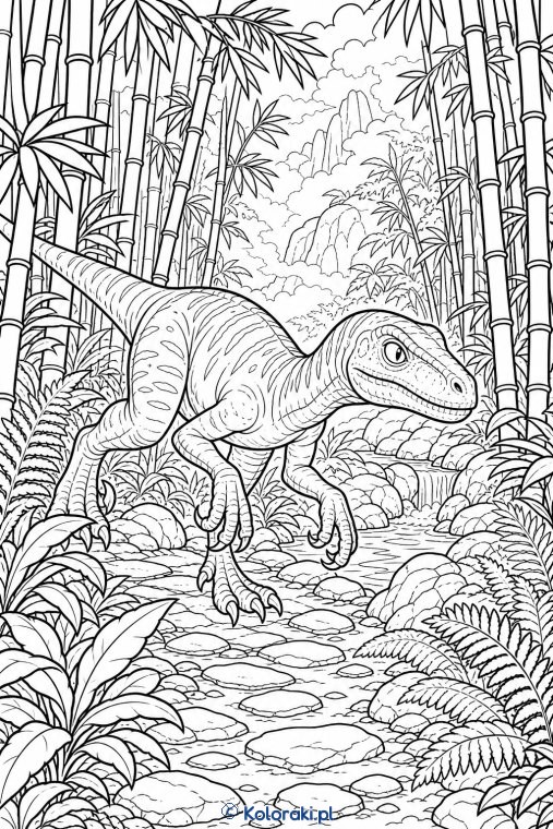 Raptor w bambusowym lesie