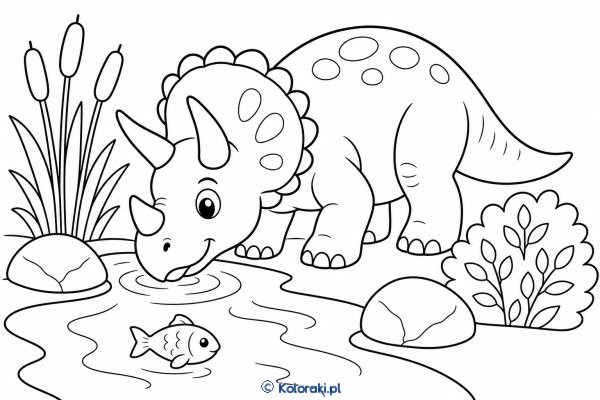 Triceratops przy małym strumieniu