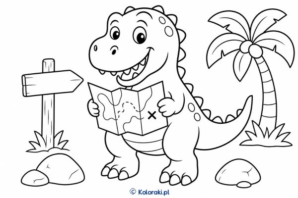 Tyranozaur z mapą