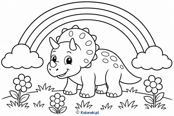 Triceratops pod tęczą