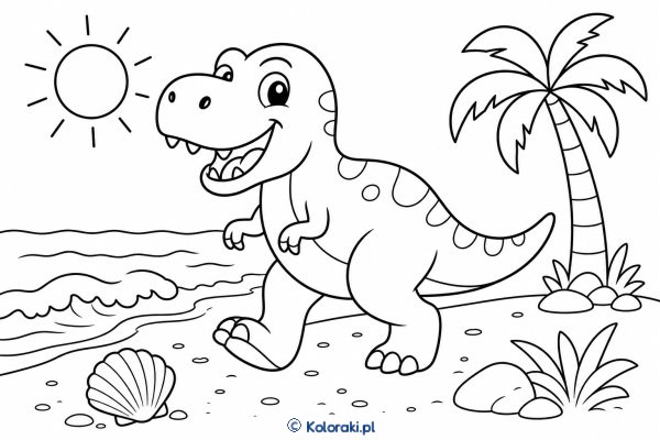 Tyranozaur na plaży