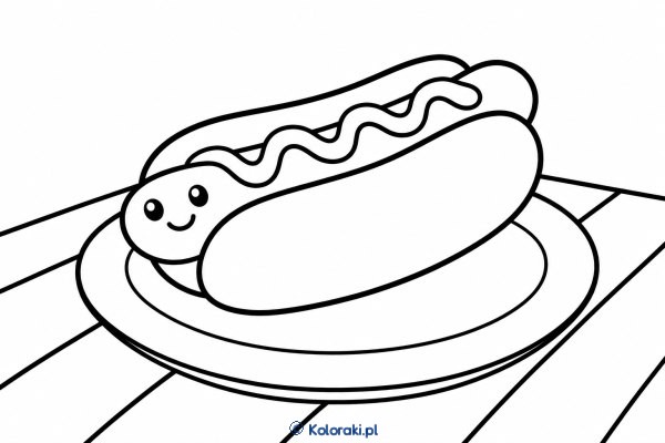 Hot dog na piknikowym stole