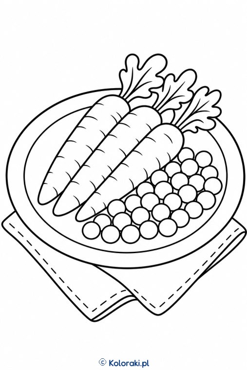 Pomarańczowa marchewka i groszek