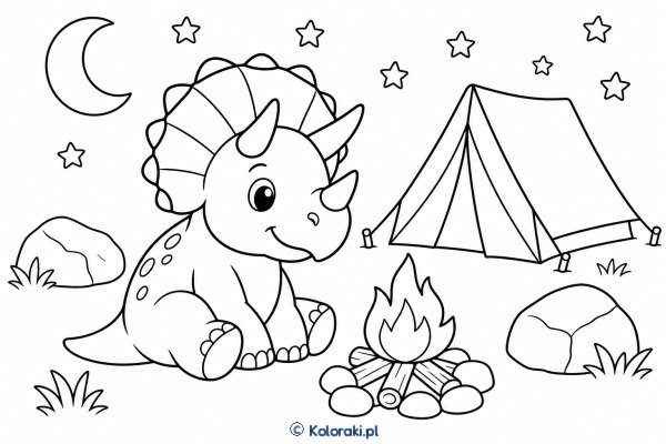 Triceratops przy ognisku