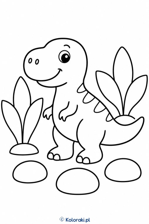 Mały tyranozaur wśród roślin