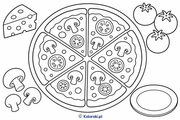 Pizza z wesołymi dodatkami