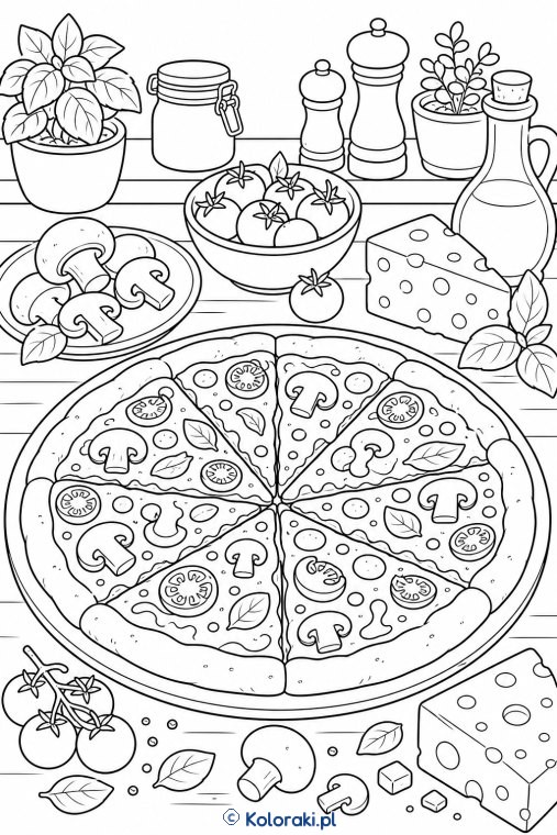 Pizza z wesołymi dodatkami