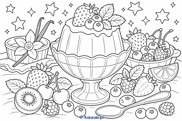 Pudding waniliowy z owocami