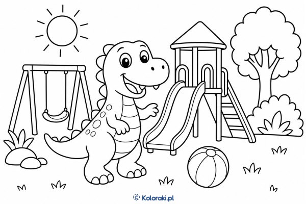 Dinozaur na placu zabaw
