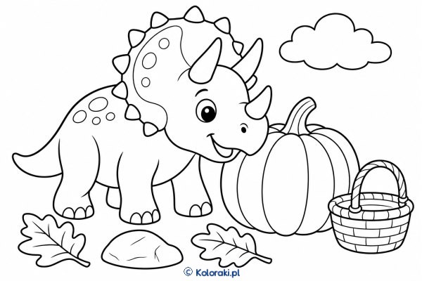 Triceratops przy wielkiej dyni