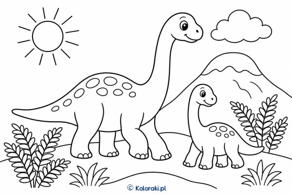 Brontozaur z młodym