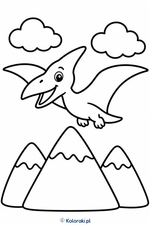 Latający pterodaktyl nad górami