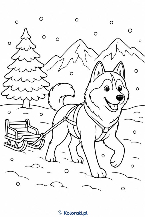 Husky na śniegu – husky syberyjski