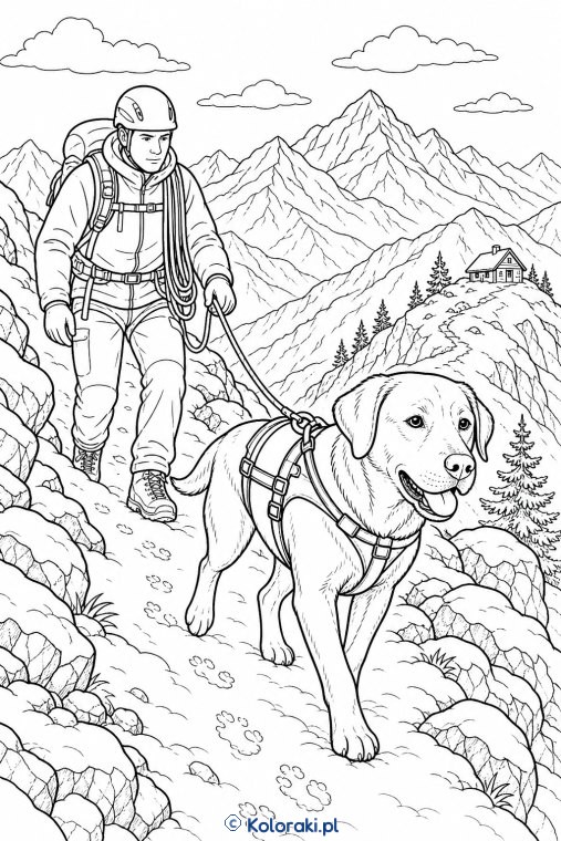 Owczarek niemiecki w górskiej akcji – labrador retriever