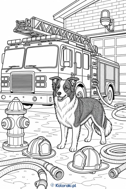 Dalmatyńczyk w remizie – border collie