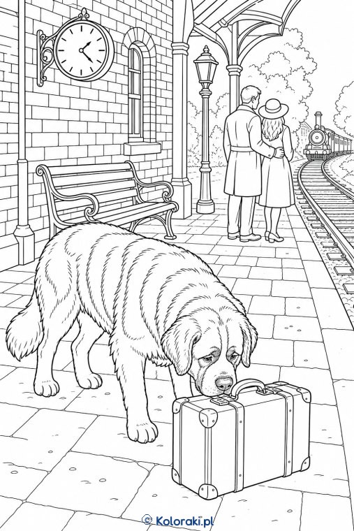 Basset hound na starym dworcu – bernardyn