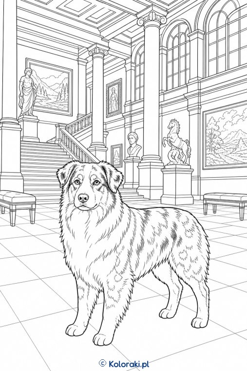 Dog niemiecki w muzeum – owczarek australijski