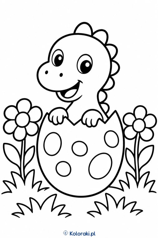 Dinozaur wykluwa się z jajka