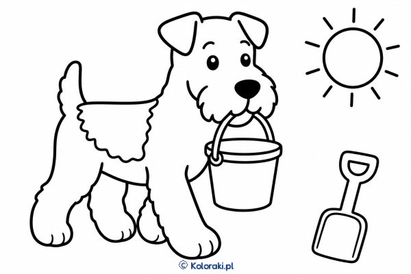 Piesek z wiaderkiem – airedale terrier