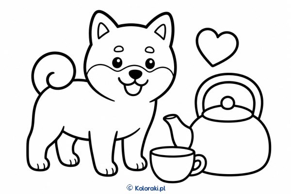 Piesek z czajnikiem – shiba inu