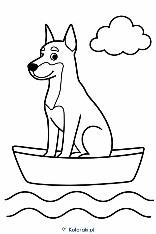 Piesek w łódce – doberman