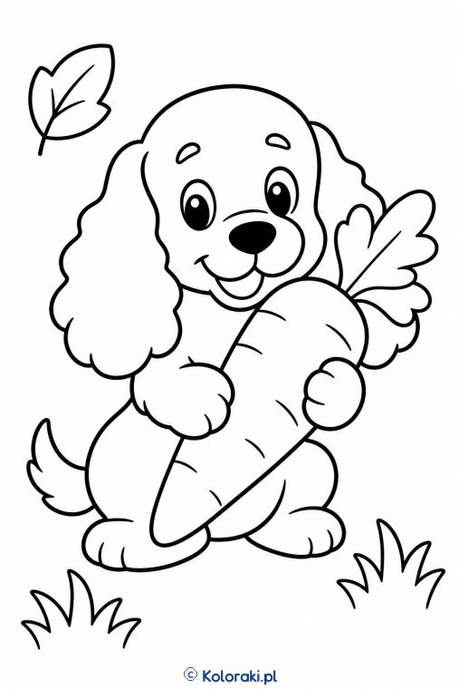 Piesek z marchewką – spaniel
