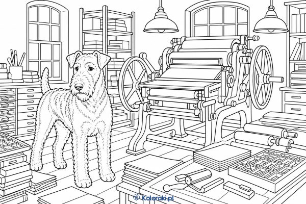 Airedale terrier w drukarni – airedale terrier