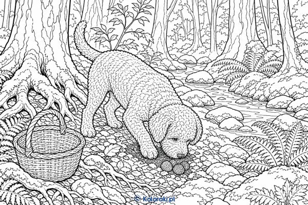 Lagotto romagnolo w lesie truflowym – lagotto romagnolo
