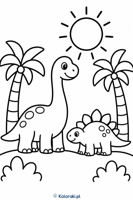 Dinozaury w słonecznej dżungli